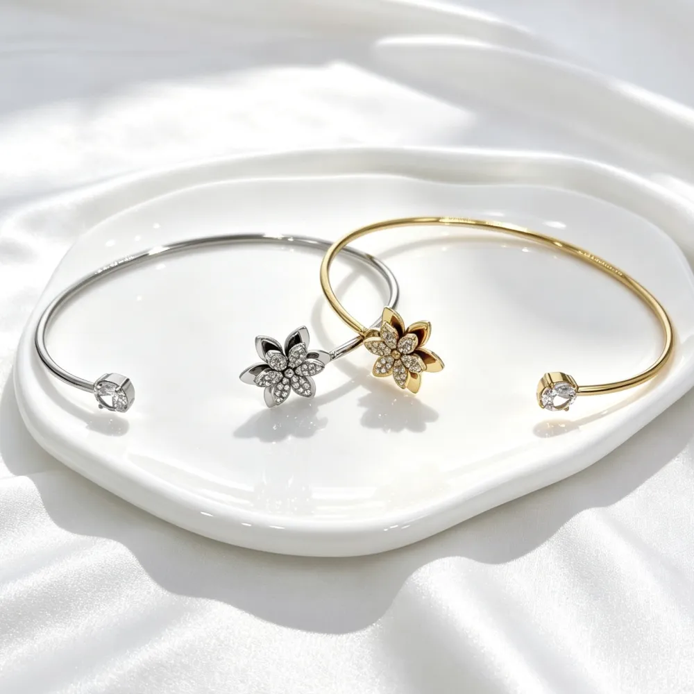 Fiore-Bracciale Rigido in Acciaio - BAR-103-AA6780B