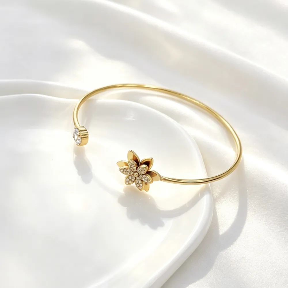 Fiore-Bracciale Rigido in Acciaio - BAR-103-AA6780B