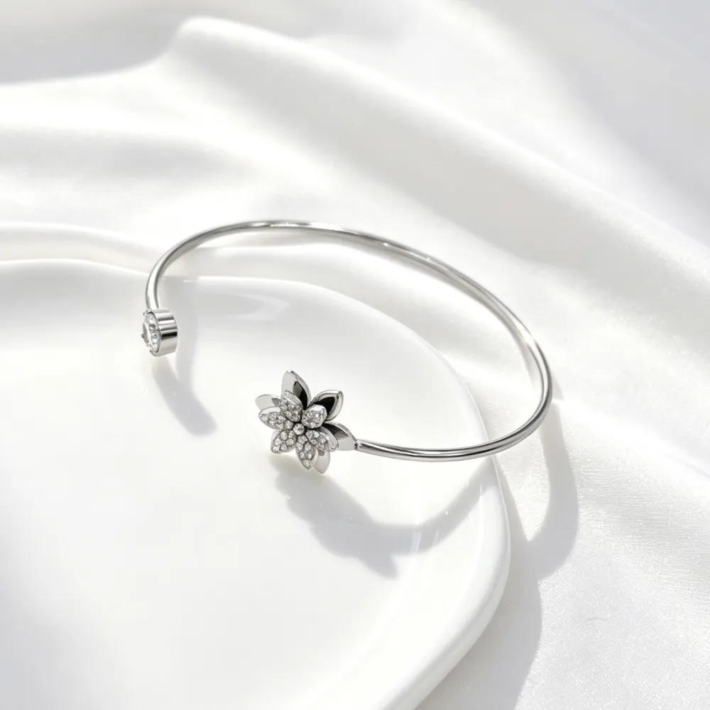 Fiore-Bracciale Rigido in Acciaio - BAR-103-AA6780B