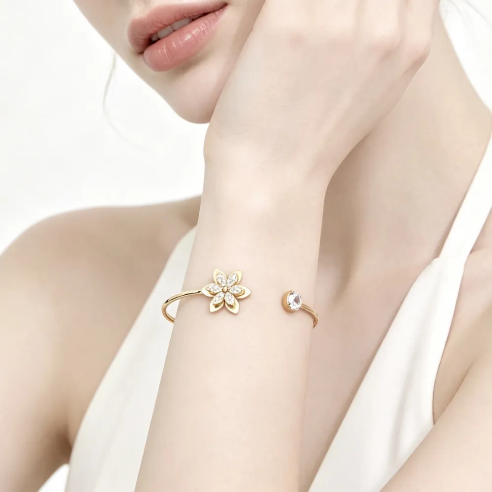 Fiore-Bracciale Rigido in Acciaio - BAR-103-AA6780B