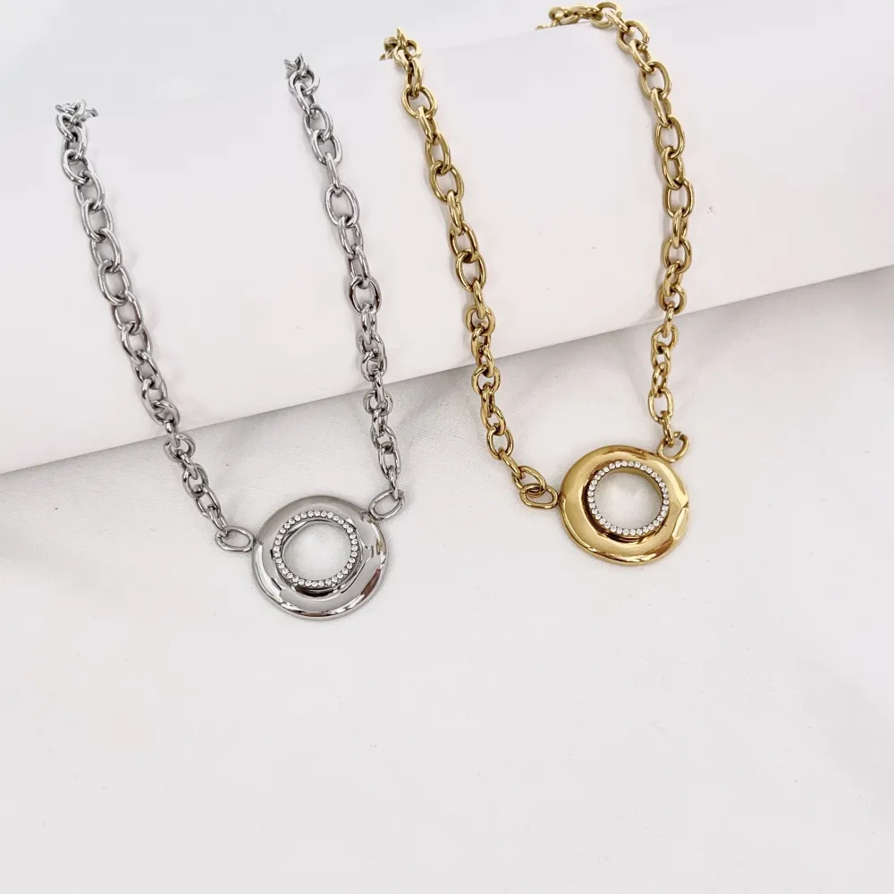 Cerchio-Collana Corta in Acciaio - CAC-795-10633