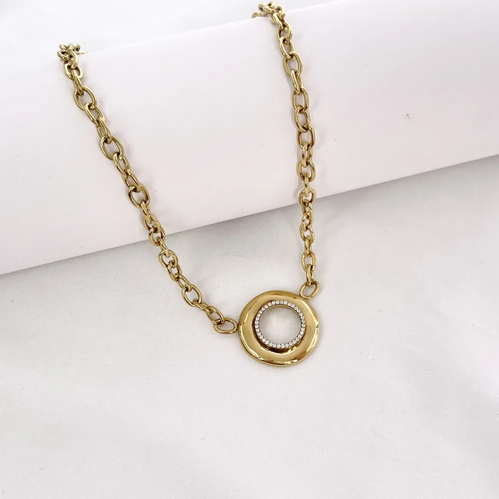 Cerchio-Collana Corta in Acciaio - CAC-795-10633