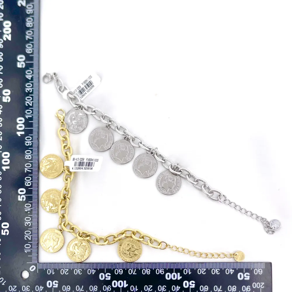 Monete-Bracciale in Acciaio - BAC-413-3259