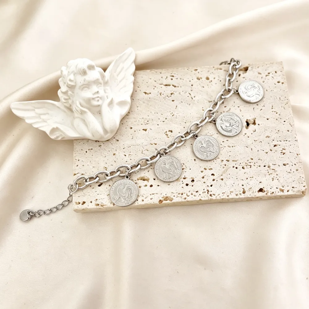 Monete-Bracciale in Acciaio - BAC-413-3259