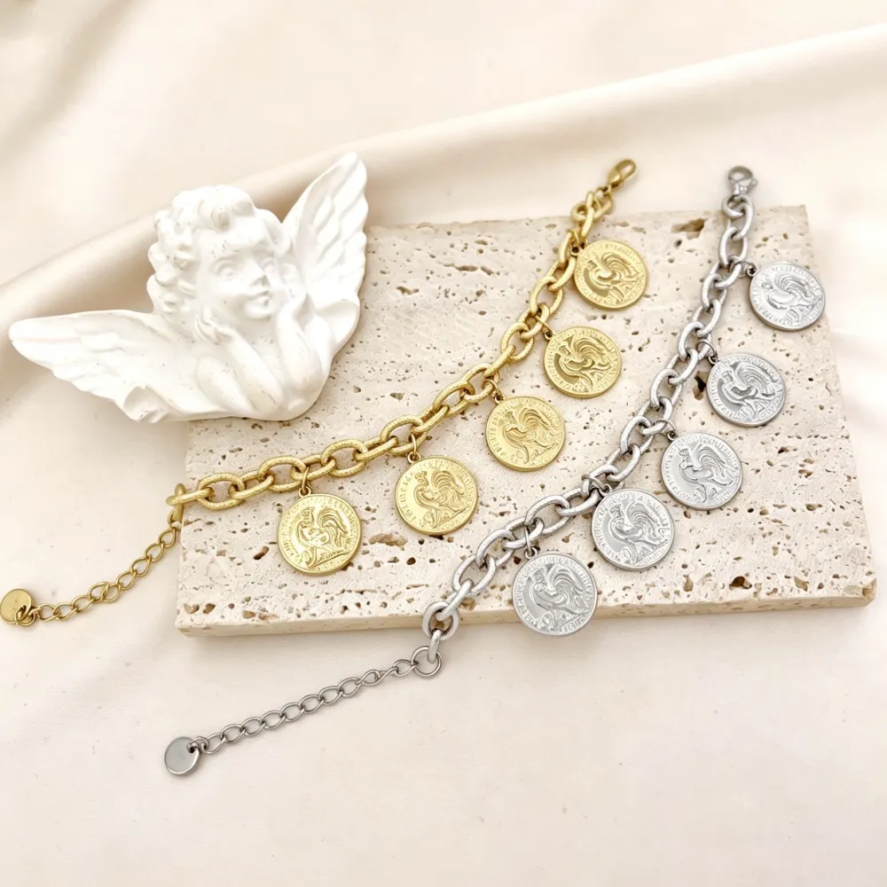 Monete-Bracciale in Acciaio - BAC-413-3259