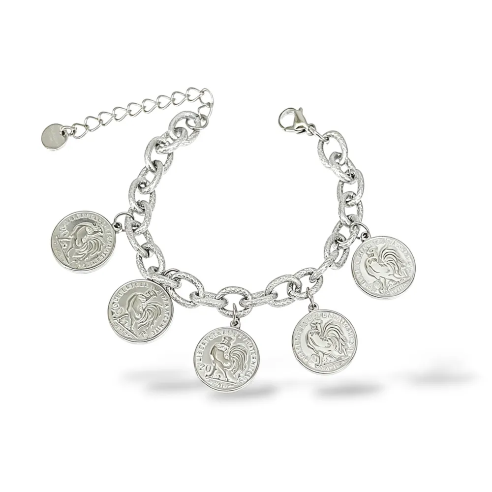 Monete-Bracciale in Acciaio - BAC-413-3259