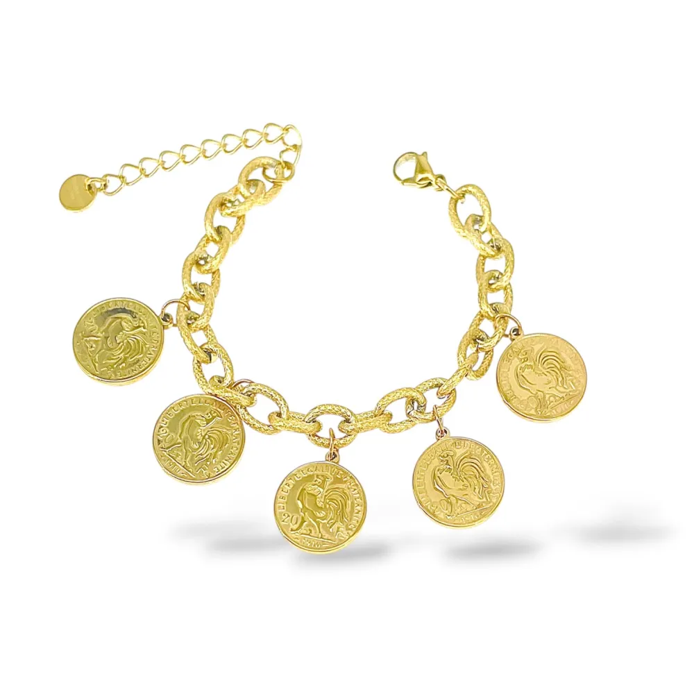 Monete-Bracciale in Acciaio - BAC-413-3259