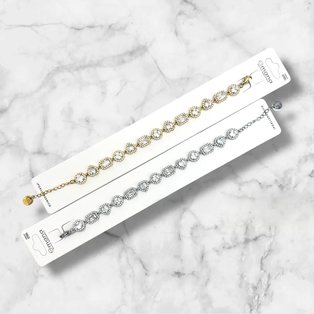 Tondo, Rettangolo, Cuore-Bracciale Moda - BR-103-AA7112B