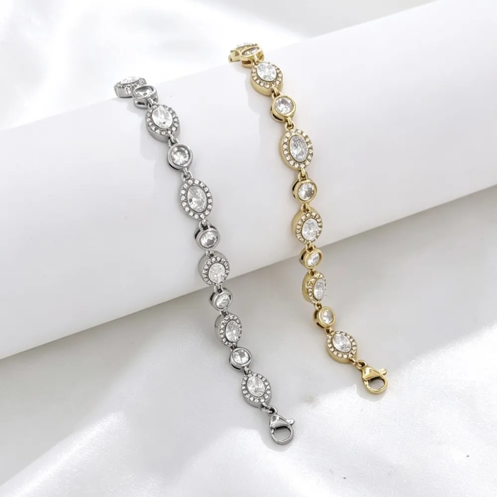 Ovale e punto luce-Bracciale Moda - BR-103-AA7115B