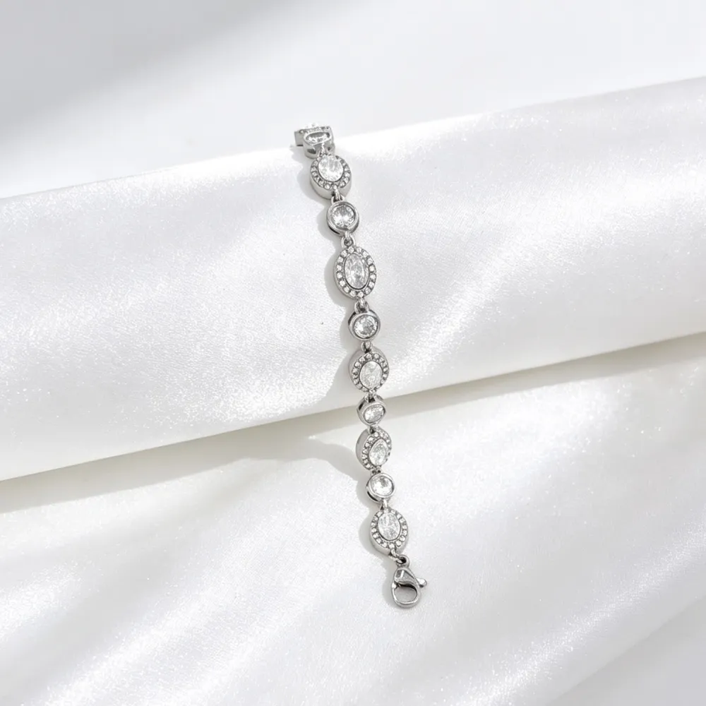 Ovale e punto luce-Bracciale Moda - BR-103-AA7115B