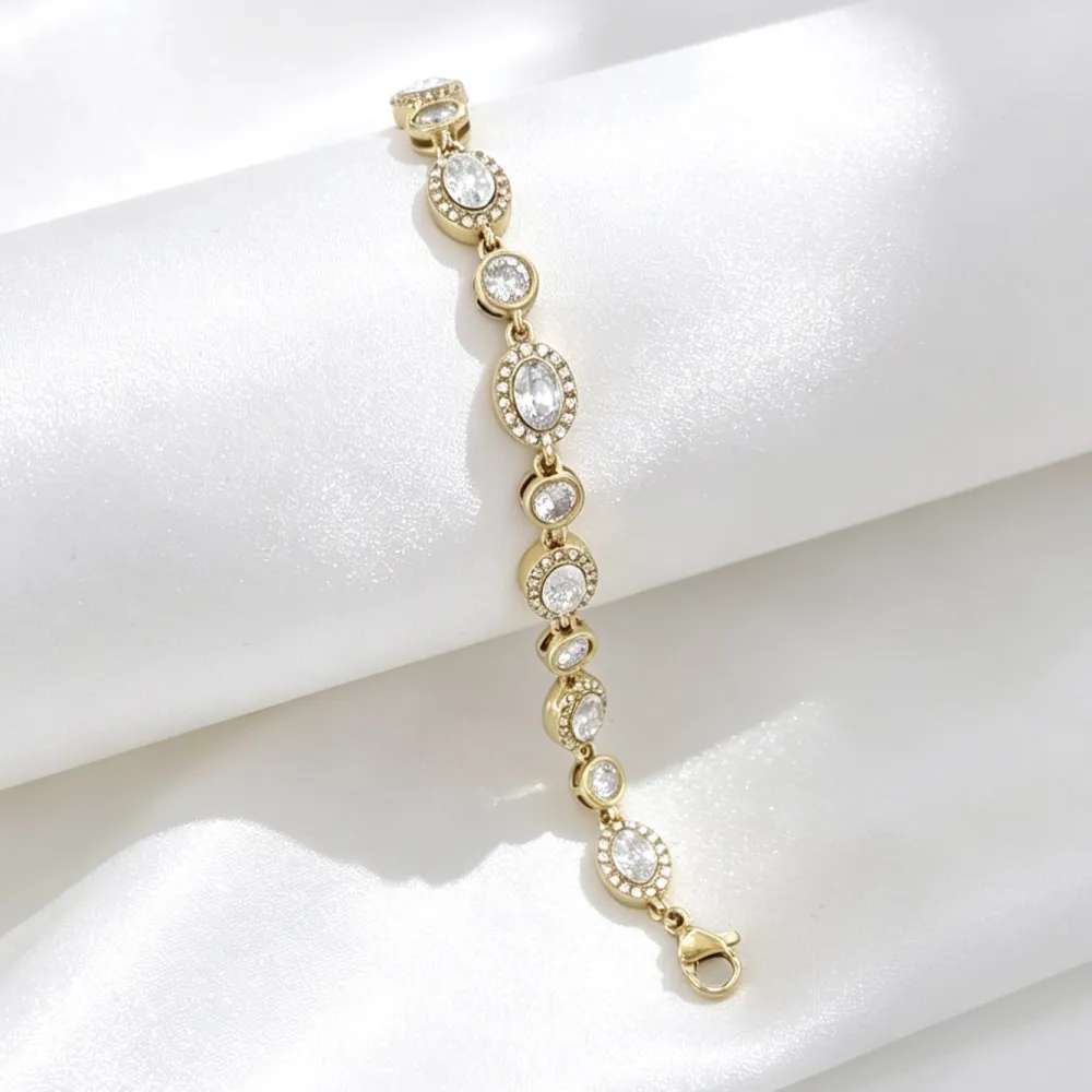 Ovale e punto luce-Bracciale Moda - BR-103-AA7115B