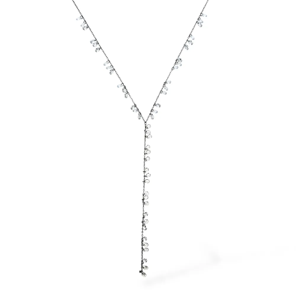 Gocce-Collana Corta a Y in Acciaio - CL-103-AA7344N