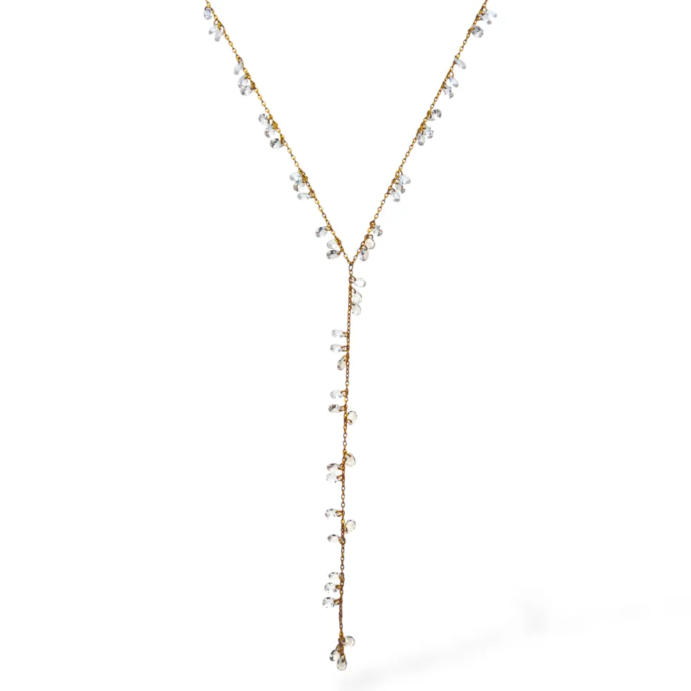 Gocce-Collana Corta a Y in Acciaio - CL-103-AA7344N