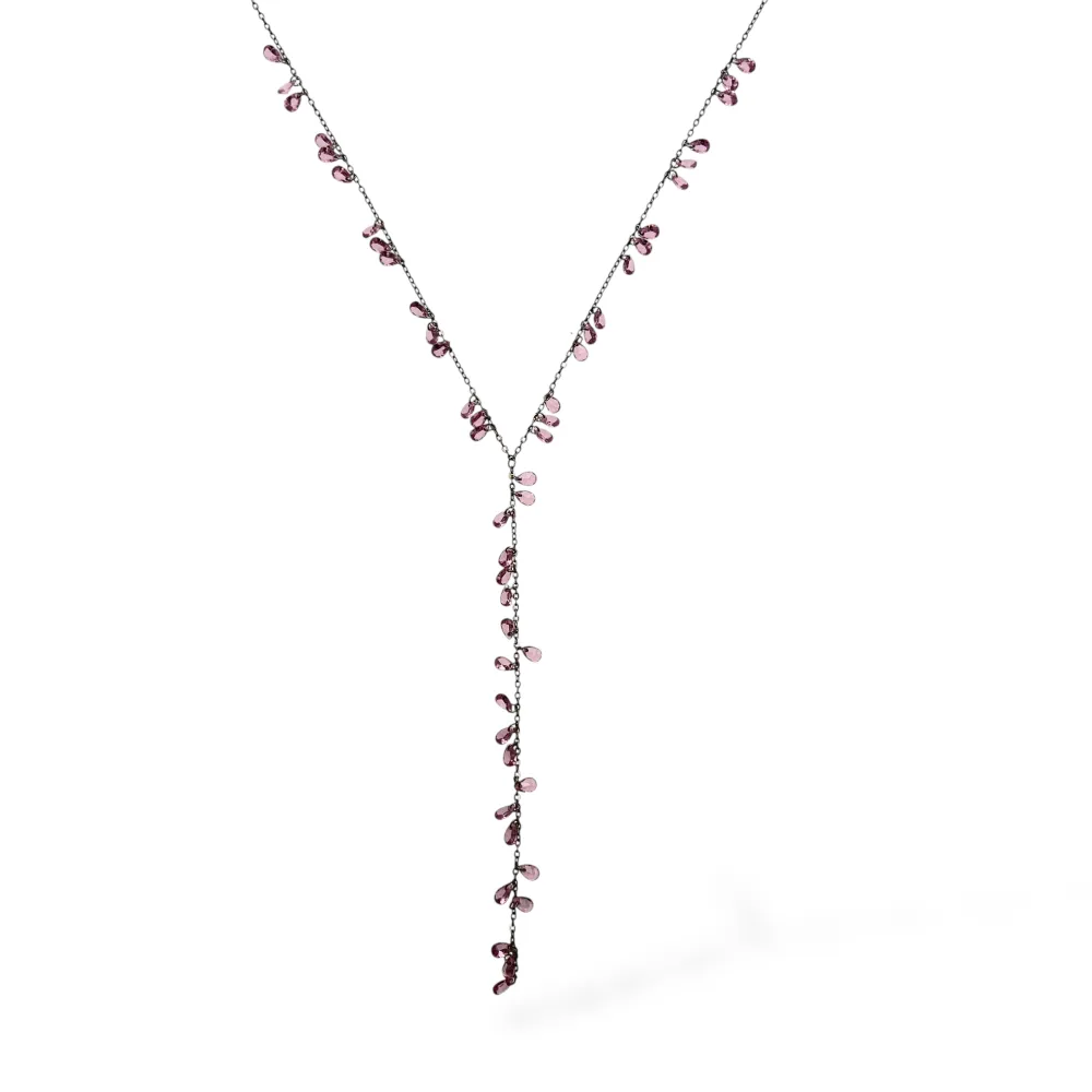 Gocce-Collana Corta a Y in Acciaio - CL-103-AA7344N