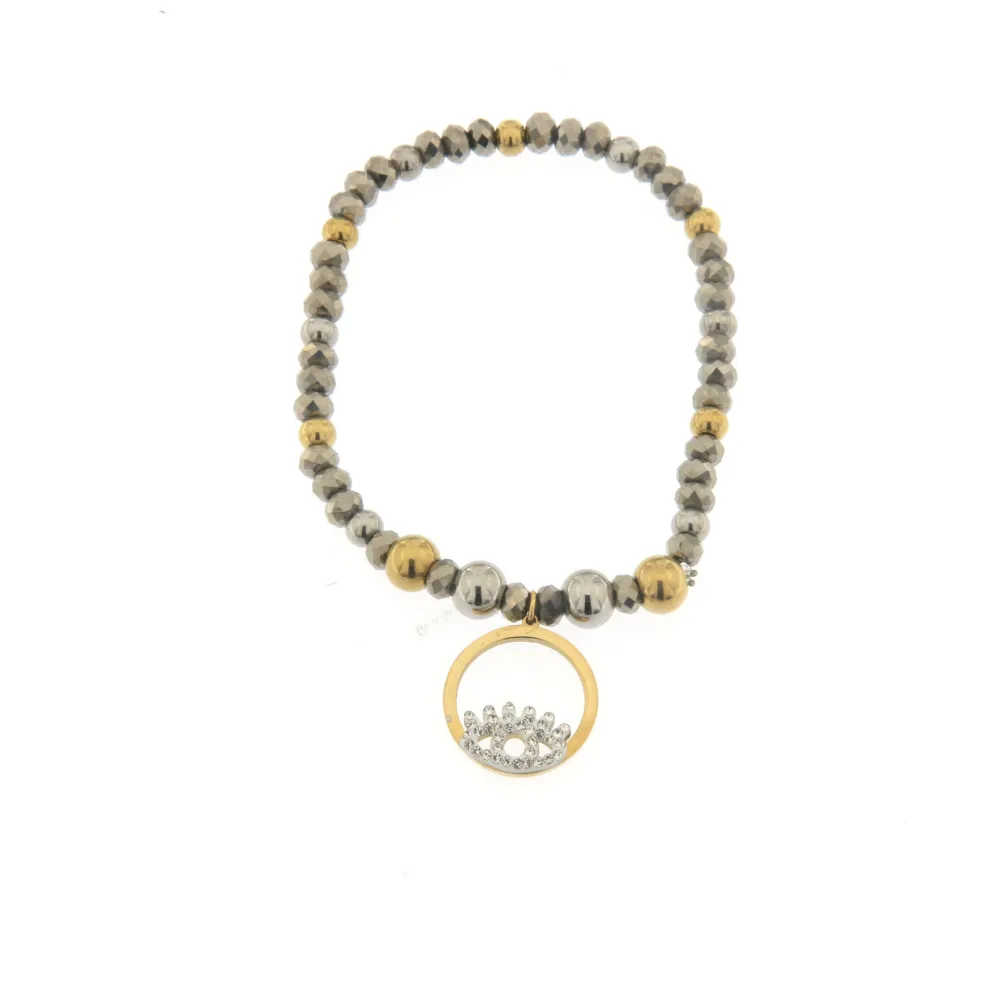 Occhio - Bracciale Elastico con Palline_BICOLORE_1