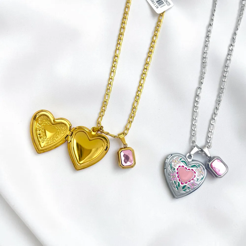 Cuore-Collana corta in Acciaio (apribile) - CL-413-3851