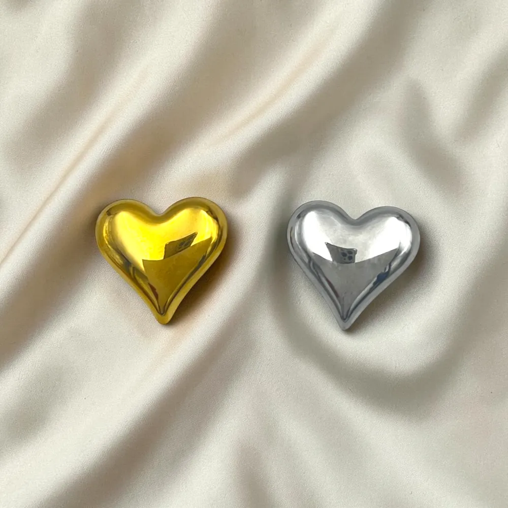 Cuore-Spilla in Acciaio Liscio - SP-744-14