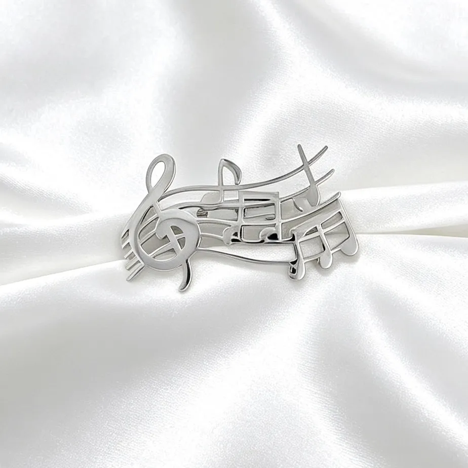 Nota musicale-Spilla in Acciaio Liscio - SP-744-44
