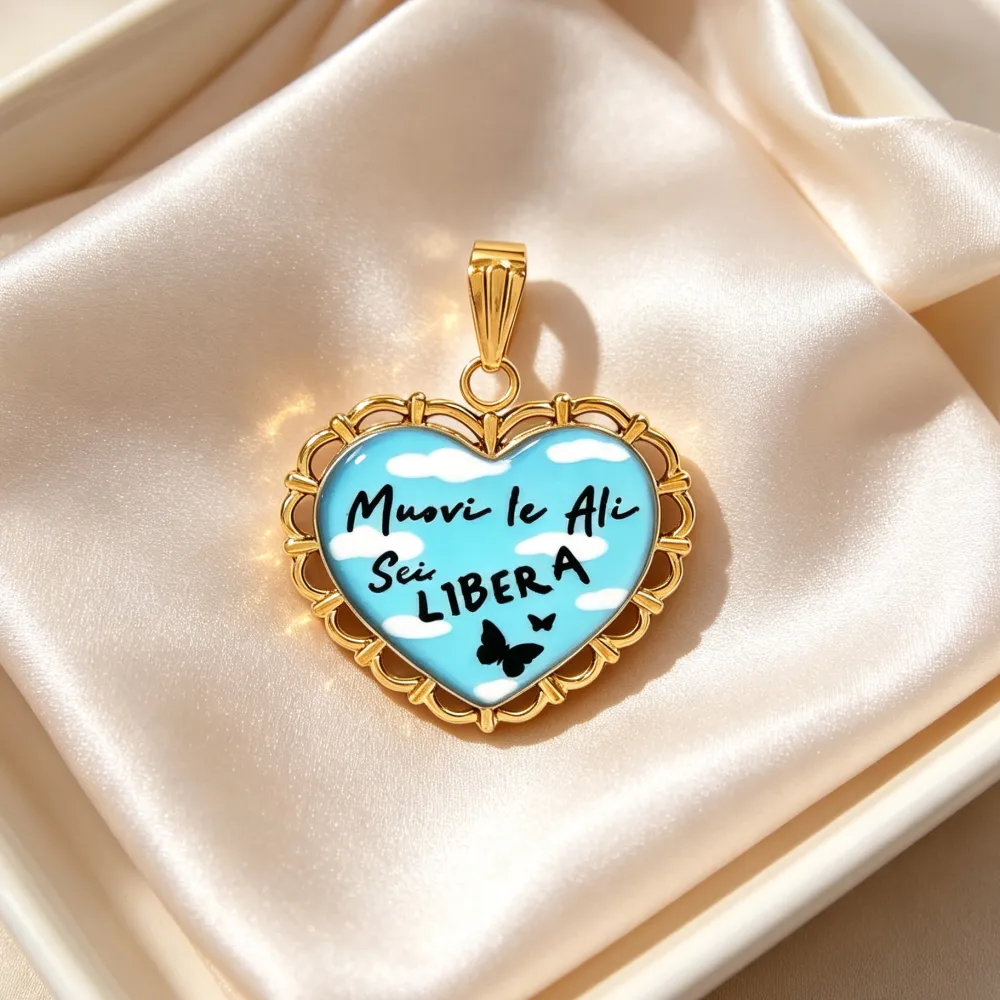 Muovi le ali Sei libera-Ciondolo/Charms in Acciaio - DIY-732-21