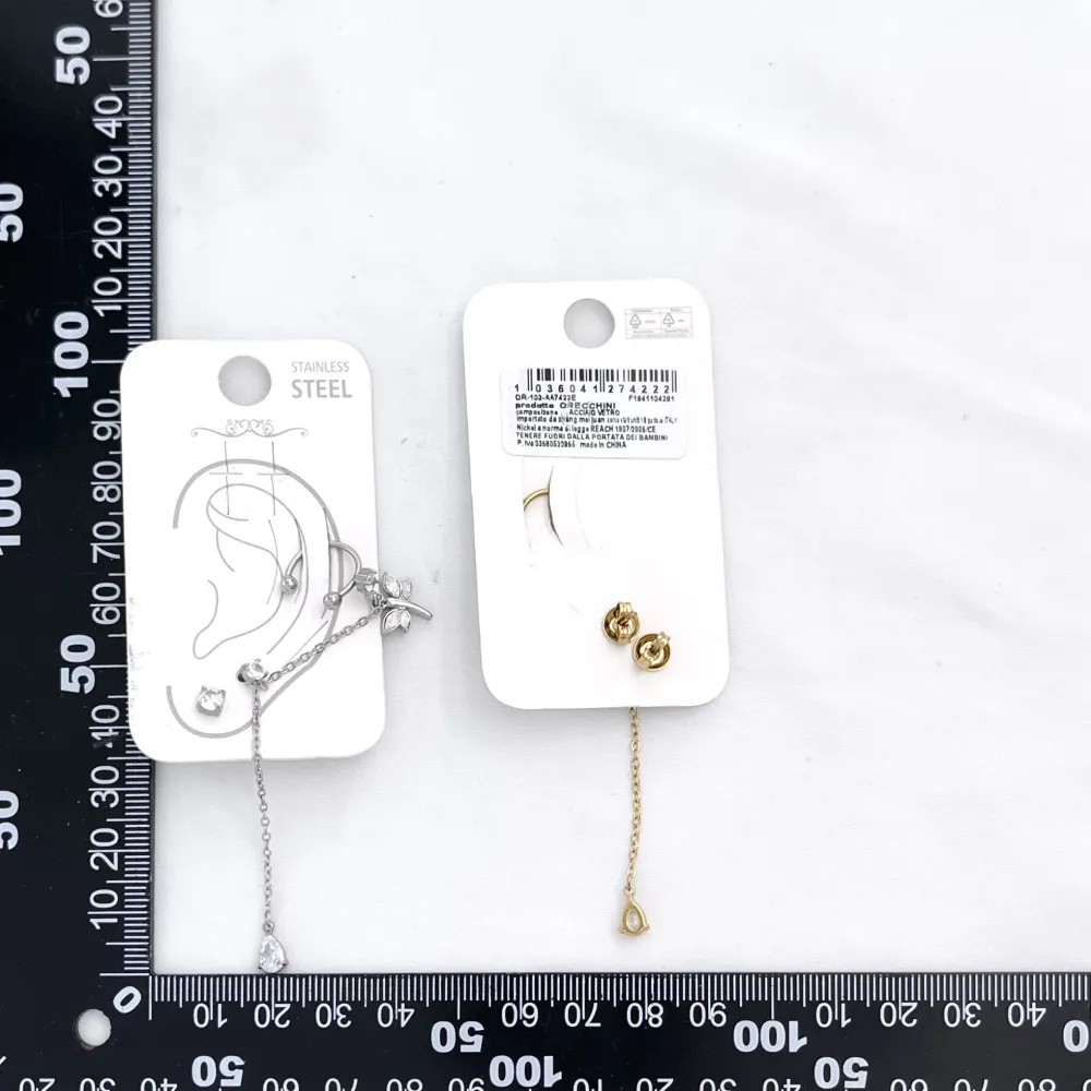 Libellula-Earcuff in Acciaio con zirconi - OR-105-AA7422E