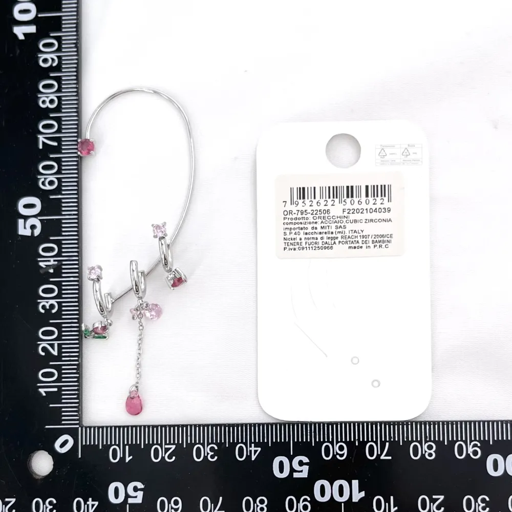 Tulipano-Earcuff in Acciaio con zirconi - OR-795-22506