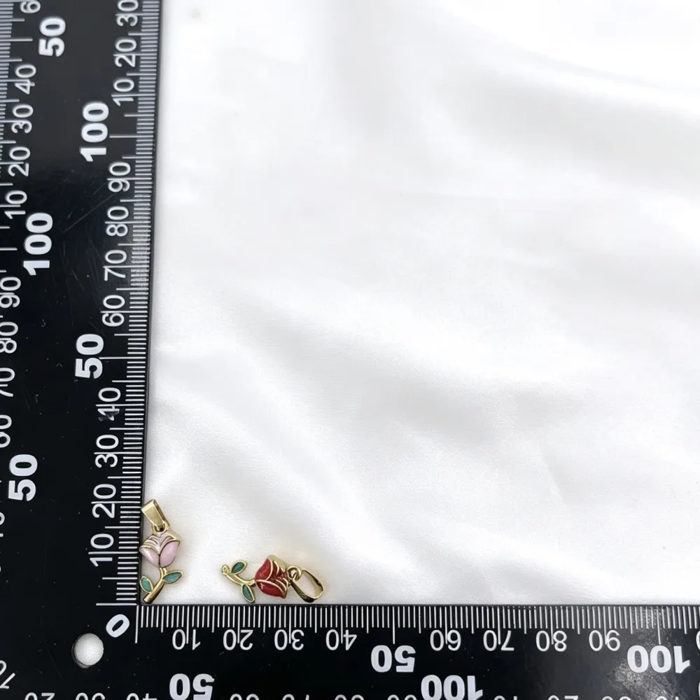 Rosa-Ciondolo/Charms in Acciaio - DIY-413-15