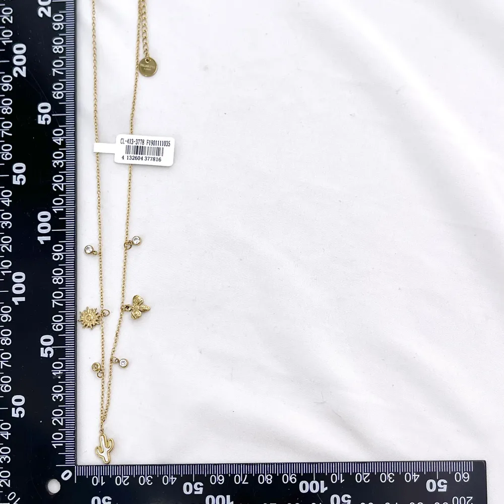 Cactus e punto luce-Collana corta in Acciaio - CL-413-3778