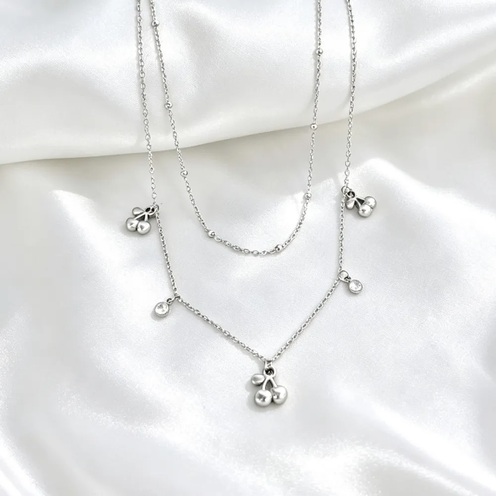 Ciliegia-Collana corta in Acciaio - CL-413-3770
