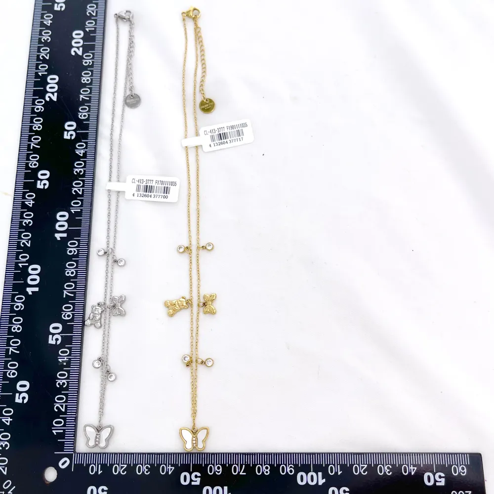 Farfalla, orso, fiocco-Collana corta in Acciaio - CL-413-3777