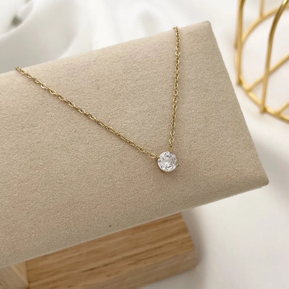 Punto Luce 5mm-Collana Corta in Acciaio - CAC-103-AA242N 5mm