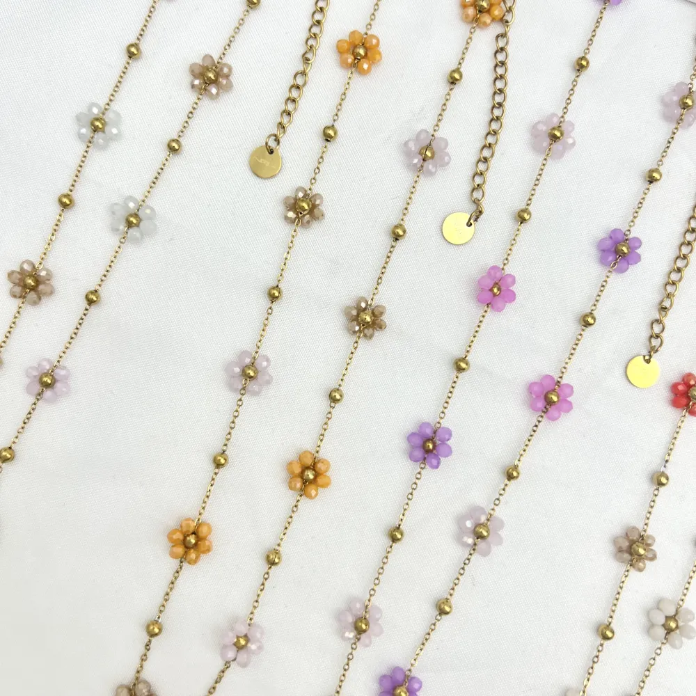 Fiori-Collana Corta in Acciaio - CL-791-21