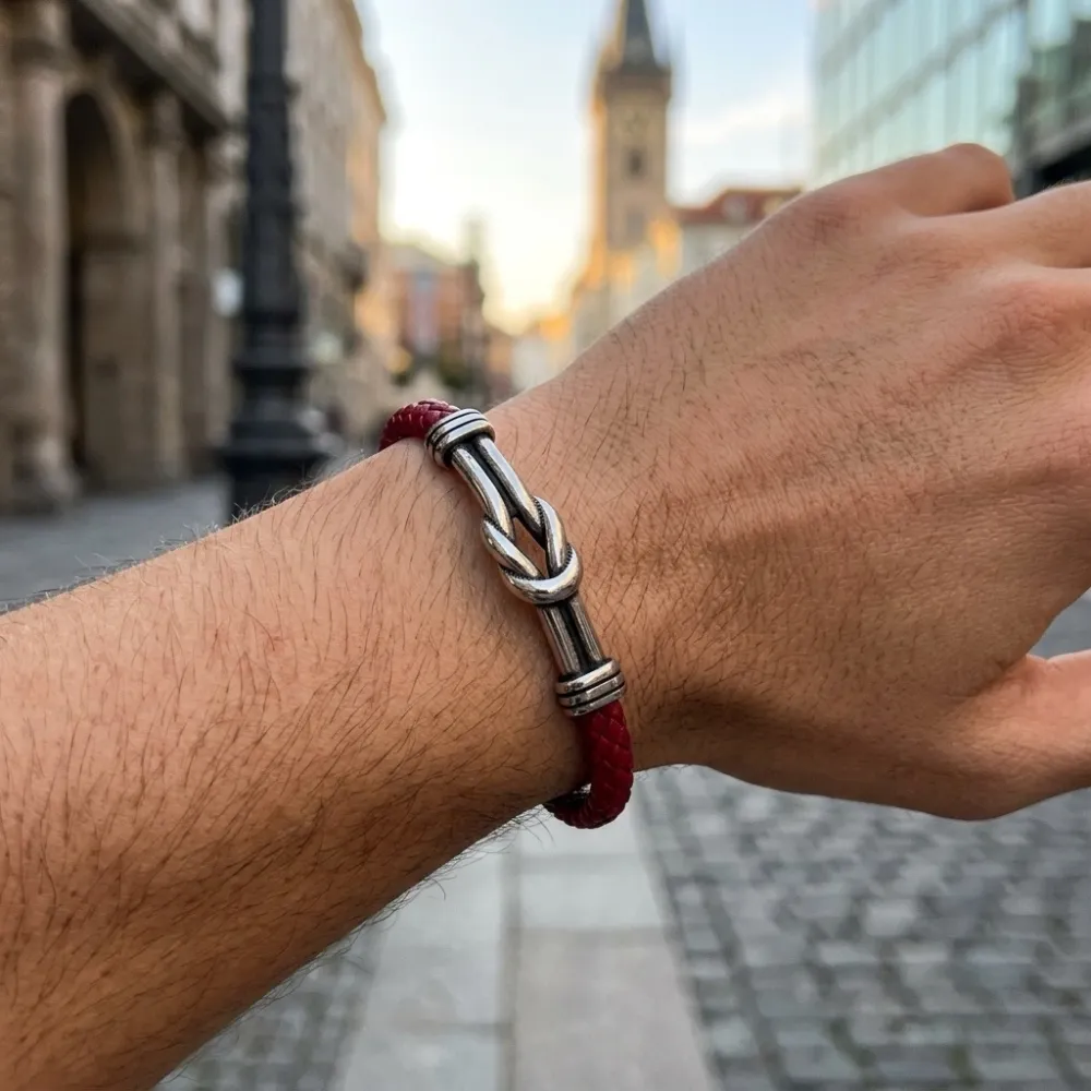 Treccia-Bracciale in Acciaio da Uomo - BR-600-H454S