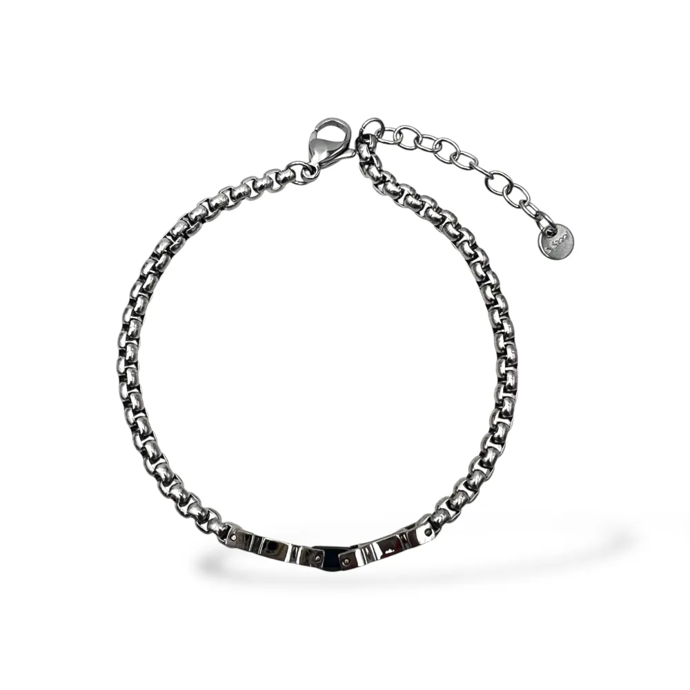 Link-Bracciale in Acciaio da Uomo - BR-600-H447