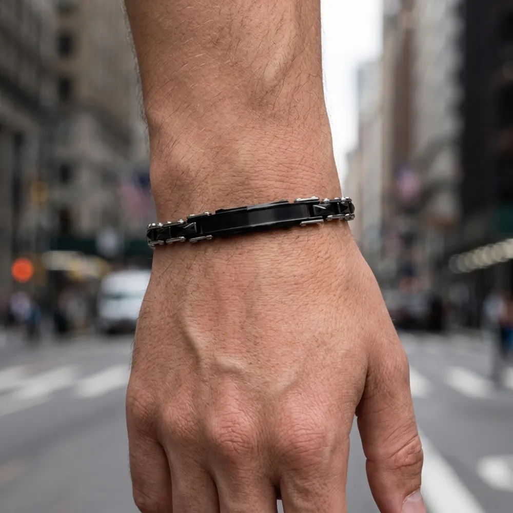 Semplice-Bracciale in Acciaio da Uomo - BR-600-H438