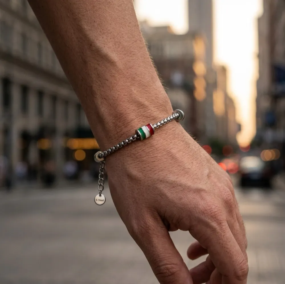 Tricolore-Bracciale in Acciaio da Uomo - BR-600-H425