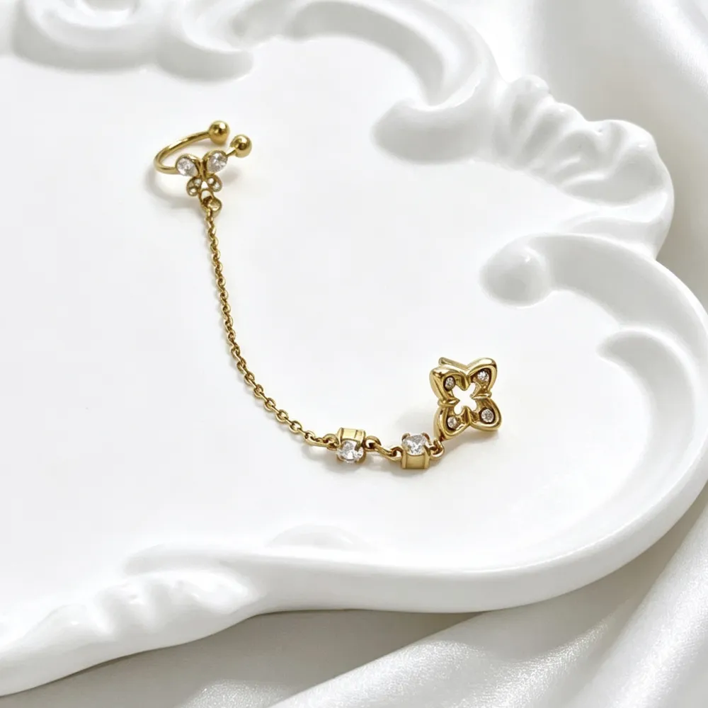 Orecchini Earcuff Zircone Acciaio - OR-103-AA7418E