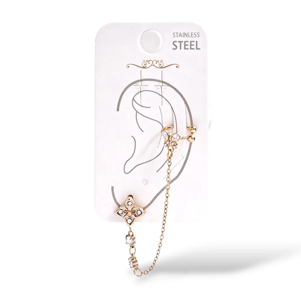 Orecchini Earcuff Zircone Acciaio - OR-103-AA7418E