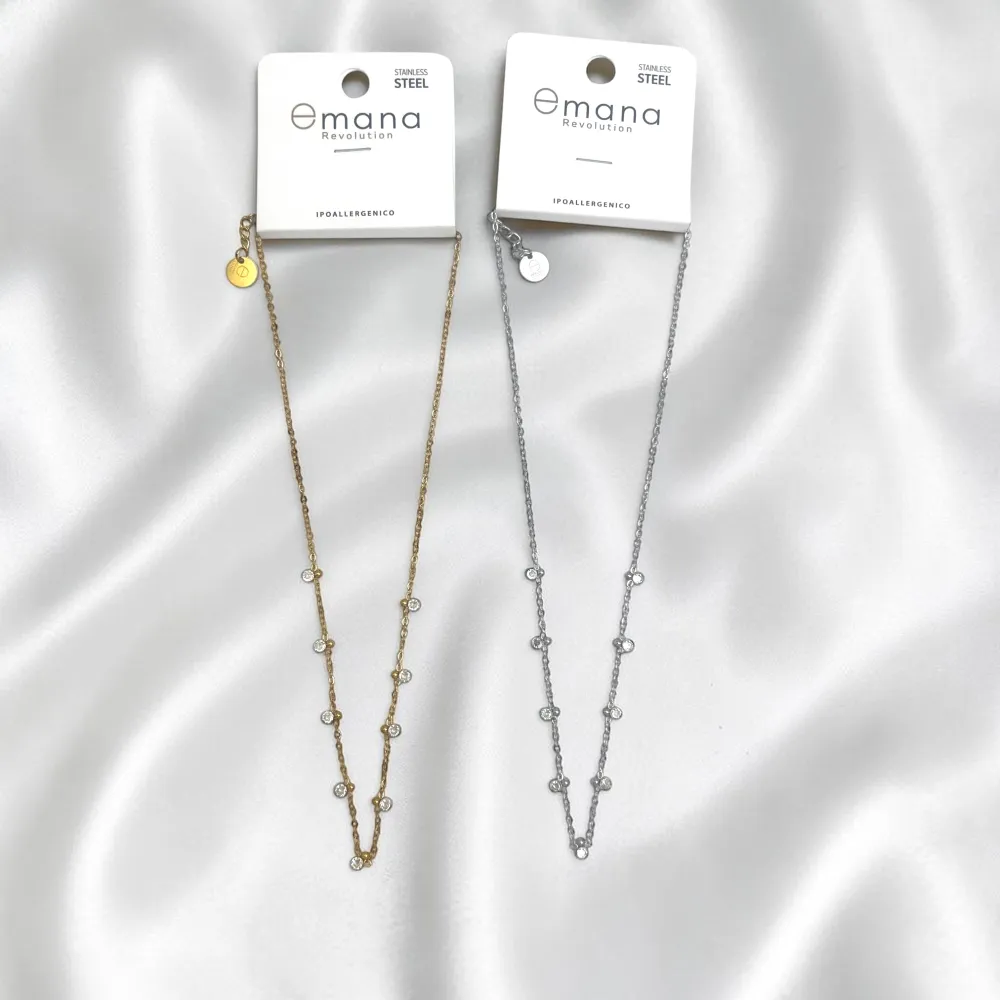 Punti luce piccoli-Collana Corta in Acciaio - CL-795-12975