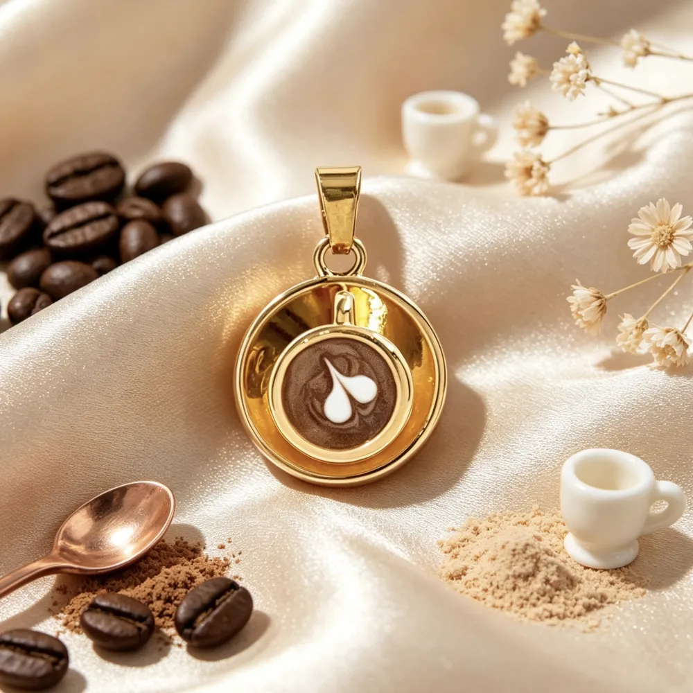 Cappuccino-Ciondolo/Charms in Acciaio - DIY-413-107