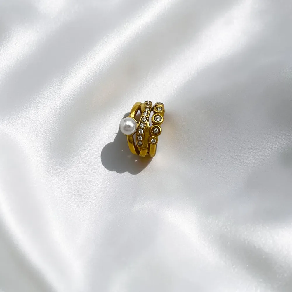 Treccia, perla - Earcuff in acciaio - OR-103-AA7456E
