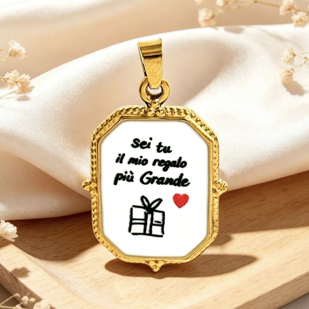 Sei tu il mio regalo più Grande-Ciondolo/Charms in Acciaio - DIY-732-36