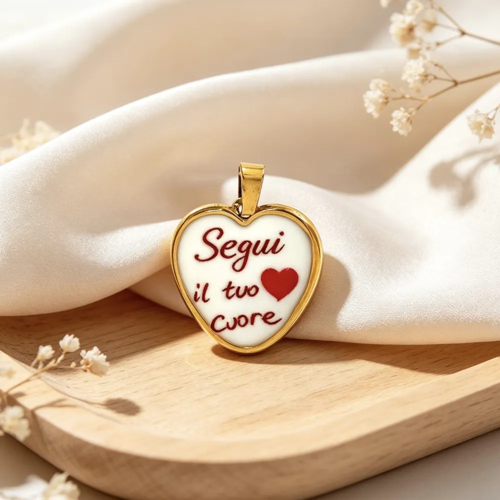 Segui il tuo cuore-Ciondolo/Charms in Acciaio - DIY-732-34