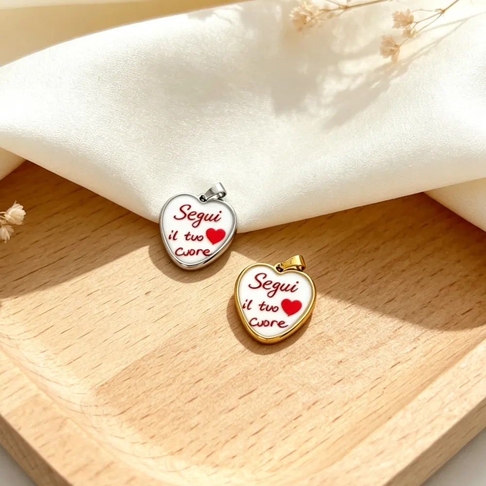 Segui il tuo cuore-Ciondolo/Charms in Acciaio - DIY-732-34