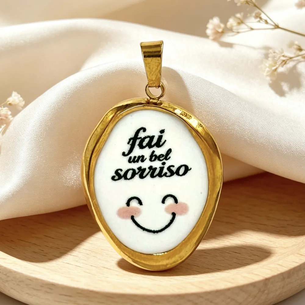 Fai un bel sorriso-Ciondolo/Charms in Acciaio - DIY-732-41
