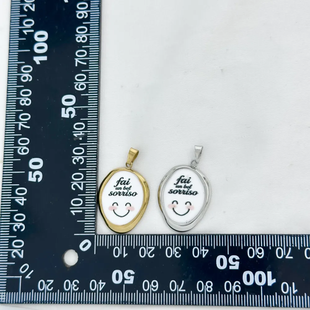 Fai un bel sorriso-Ciondolo/Charms in Acciaio - DIY-732-41