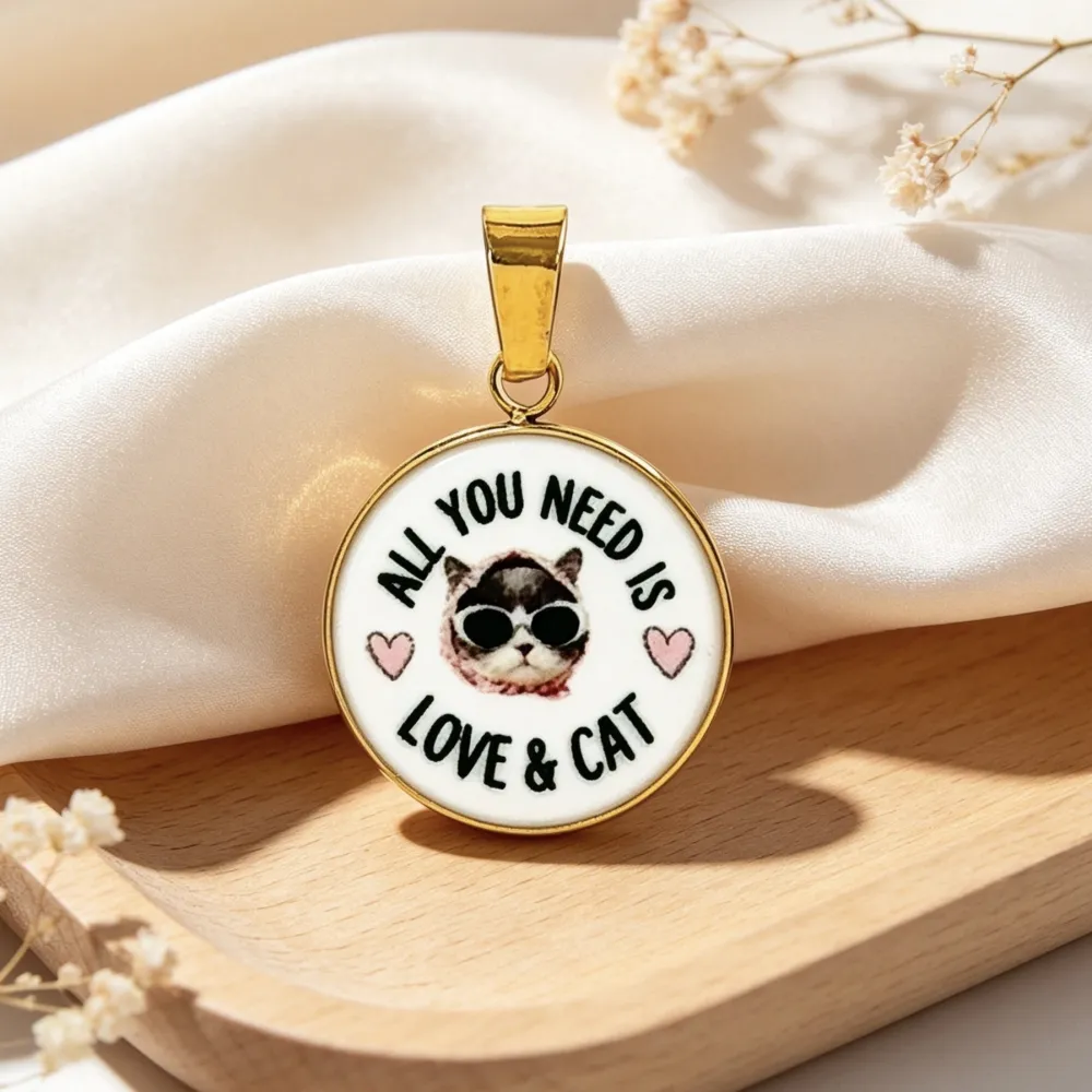 Gatto-Ciondolo/Charms in Acciaio - DIY-732-28