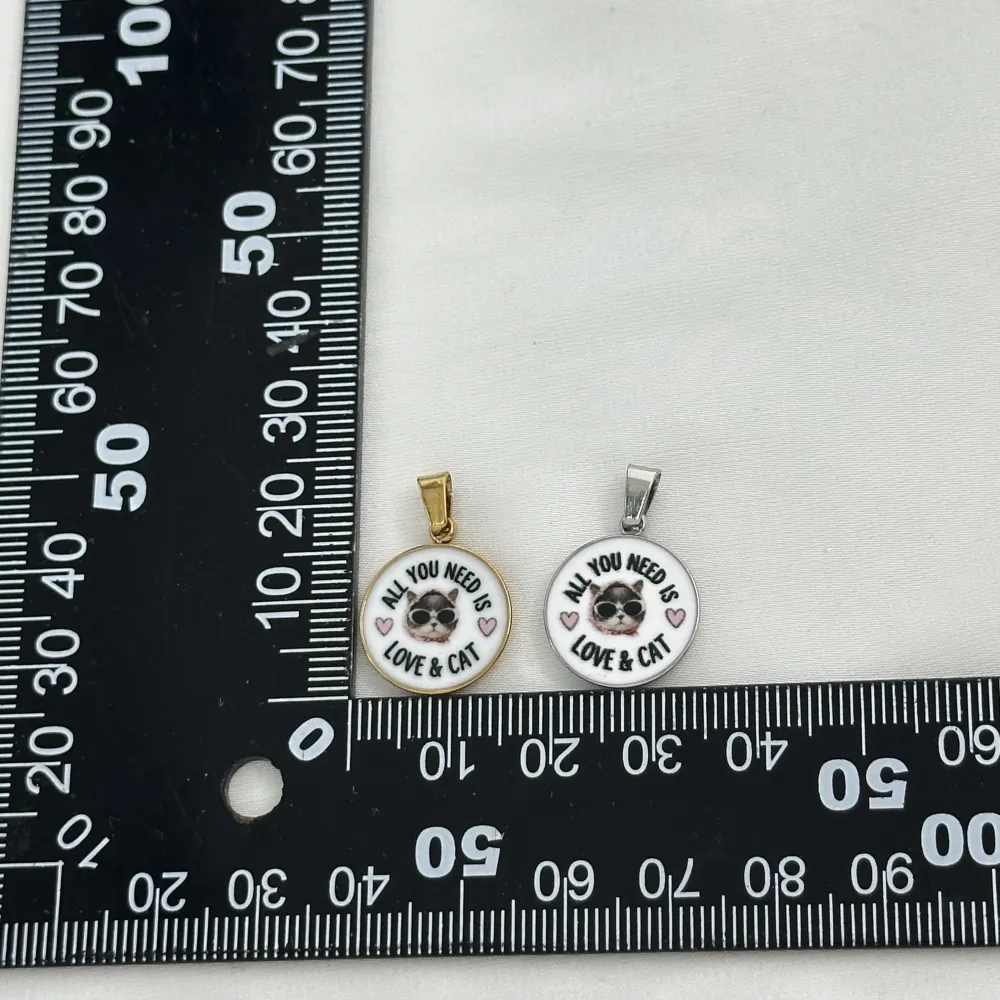 Gatto-Ciondolo/Charms in Acciaio - DIY-732-28