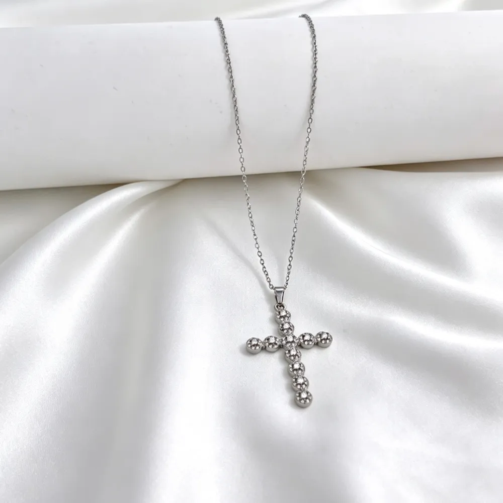 Croce Grande-Collana Corta in Acciaio - CL-103-AA6602N