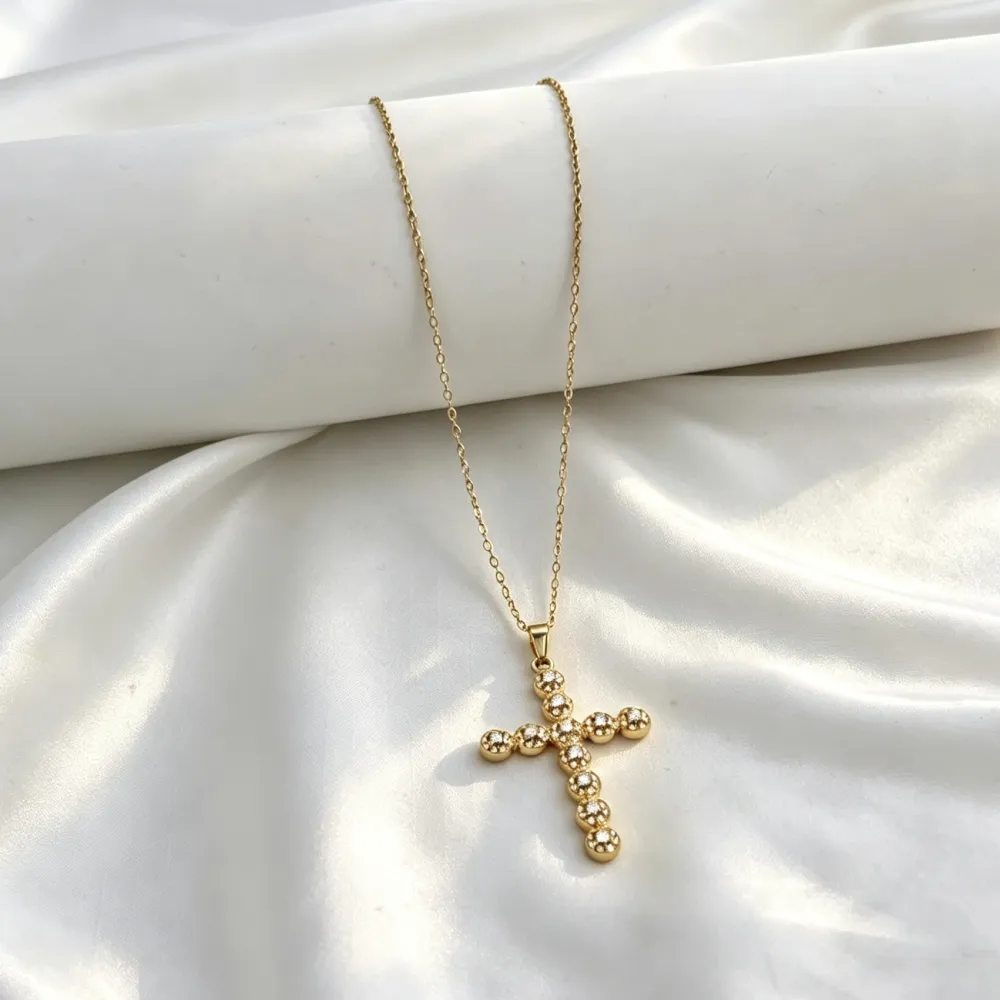 Croce Grande-Collana Corta in Acciaio - CL-103-AA6602N