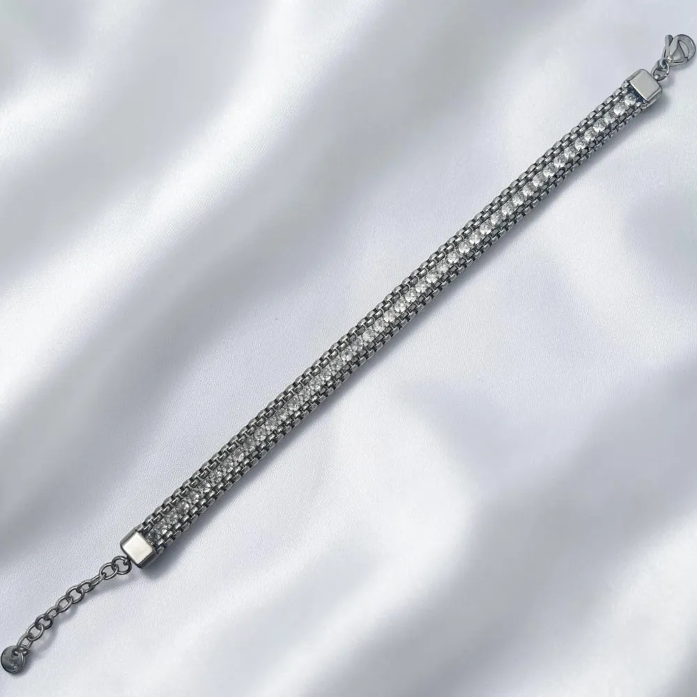 Tennis con chiusura-Bracciale in Acciaio da Uomo - BR-600-H412 4mm